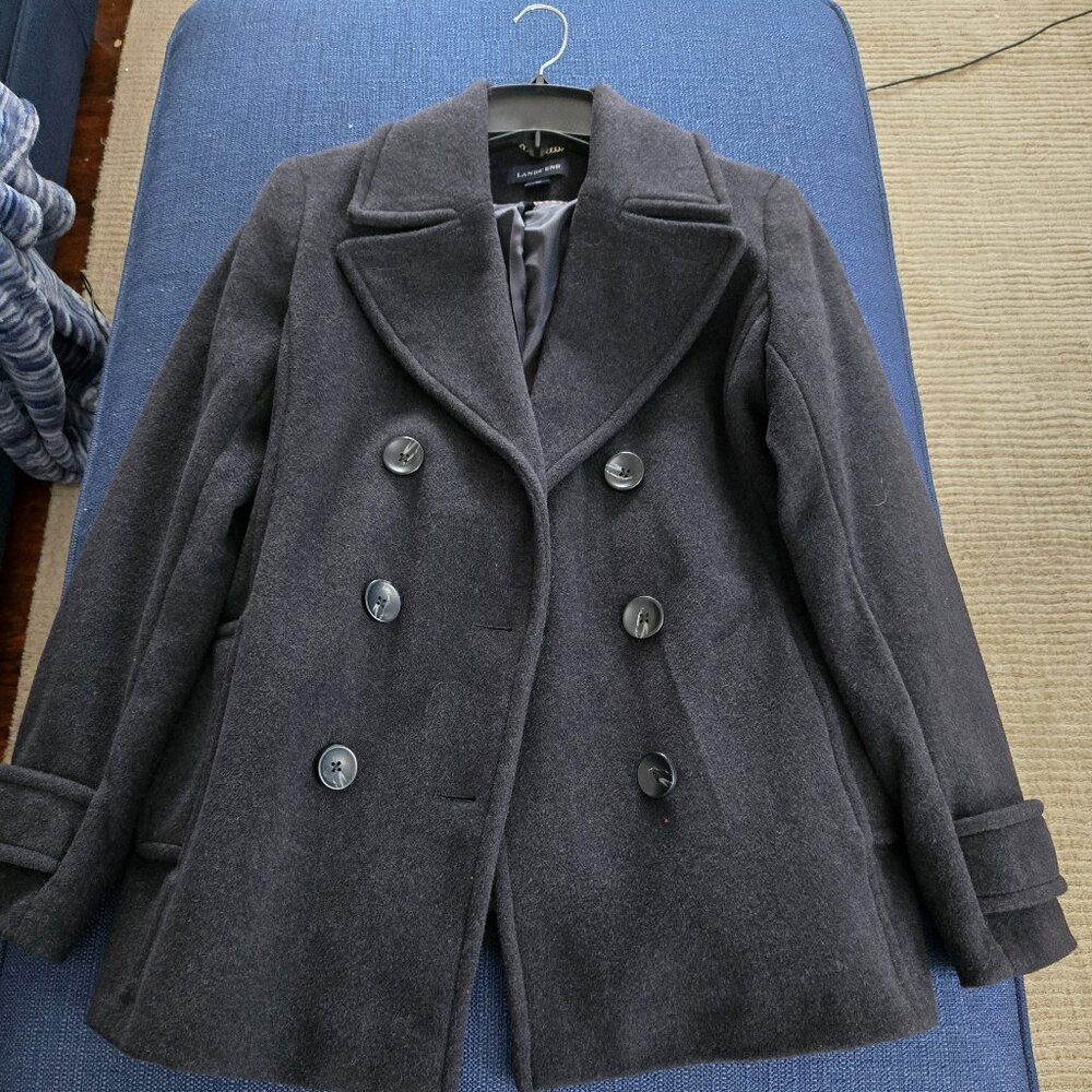 Winter closet clearance lot/bundle 2 L sweaters & barely used Peacoat Sz 10 Gray